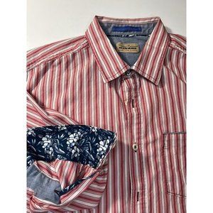 Tommy Bahama Men’s LG Make Life  One Long Weekend 100% Cotton Long Sleeve Red/Wt